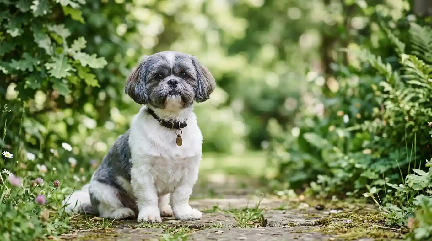 blue and white Shih Tzu