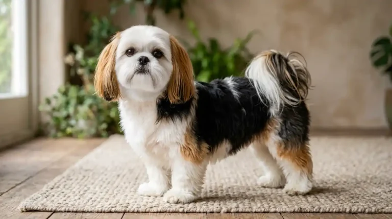 brown black and white shih tzu